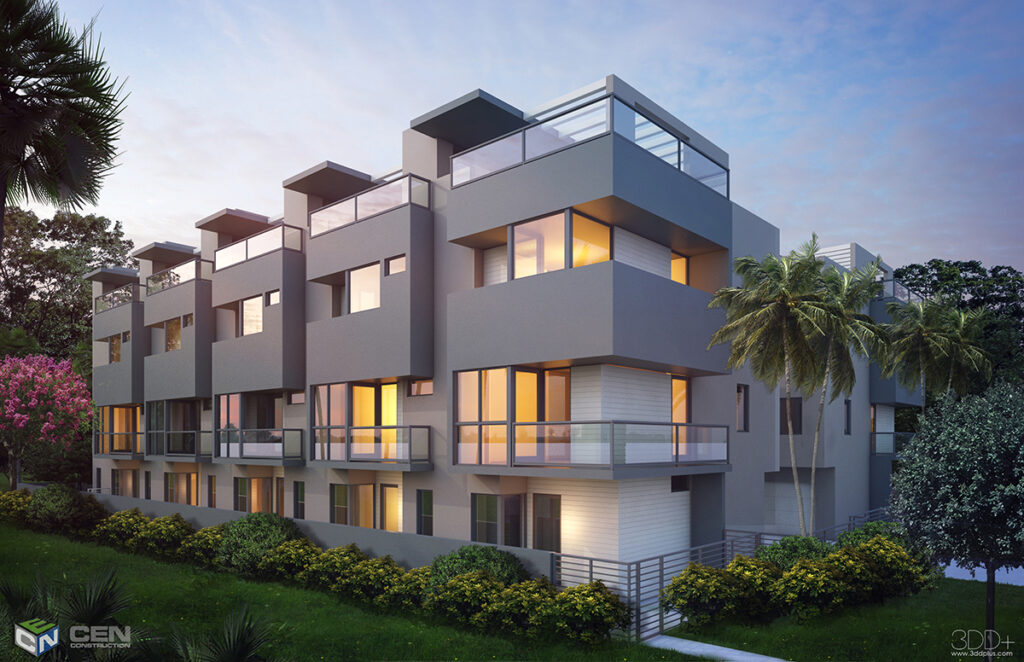 Pelican Grove | Coconut Grove, FL.
3 stories each building
10 units per building
2 separate buildings
12,314 SF per building
